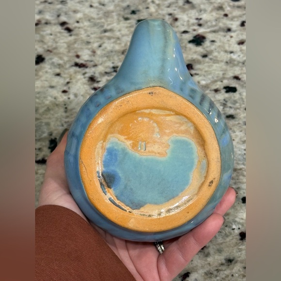 Shearwater Pottery Blue Seafoam Green Cast Fish Mug - Picture 6 of 7